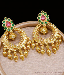 Stylish Bridal Wear Chandbali Dangler Gold Imitation Earring With Stone ER5461
