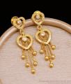 Light Weight Heart Shaped Gold Dangler Earring With Ad Stone For College Girls ER5462