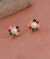 Small Navaratna Stone Gold Plated Stud Earring Designs Online ER5465