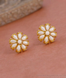 One Gram Gold Plated Pearl Earring For Regular Use ER5471