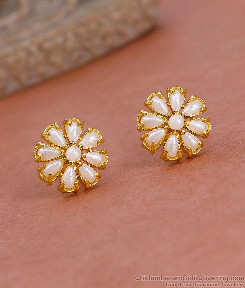 One Gram Gold Plated Pearl Earring For Regular Use ER5471