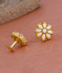 One Gram Gold Plated Pearl Earring For Regular Use ER5471
