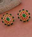 High Quality Gold Imitation Earring Green Crystal Studs For Women ER5473