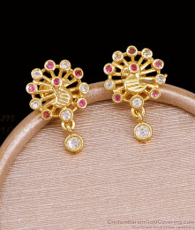 Stylish Ruby White Stone Peacock Stud Earring Shop Online ER5479