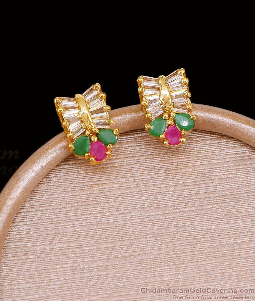 Light Weight Gold Imitation Earring Multi Stone Stud For Women ER5480 Light Weight Gold Imitation Earring Multi Stone Stud For Women ER5480