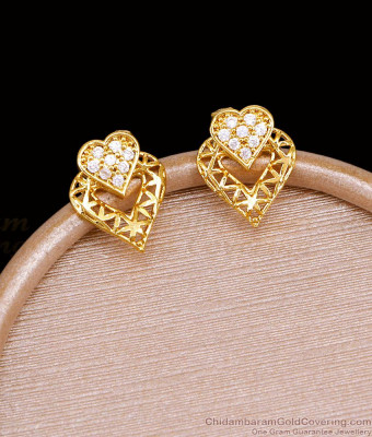 High Quality One Gram Gold Stud Earring Heart Design ER5483