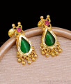 Traditional Green Palakka Stone Gold Imitation Earring Online ER5484