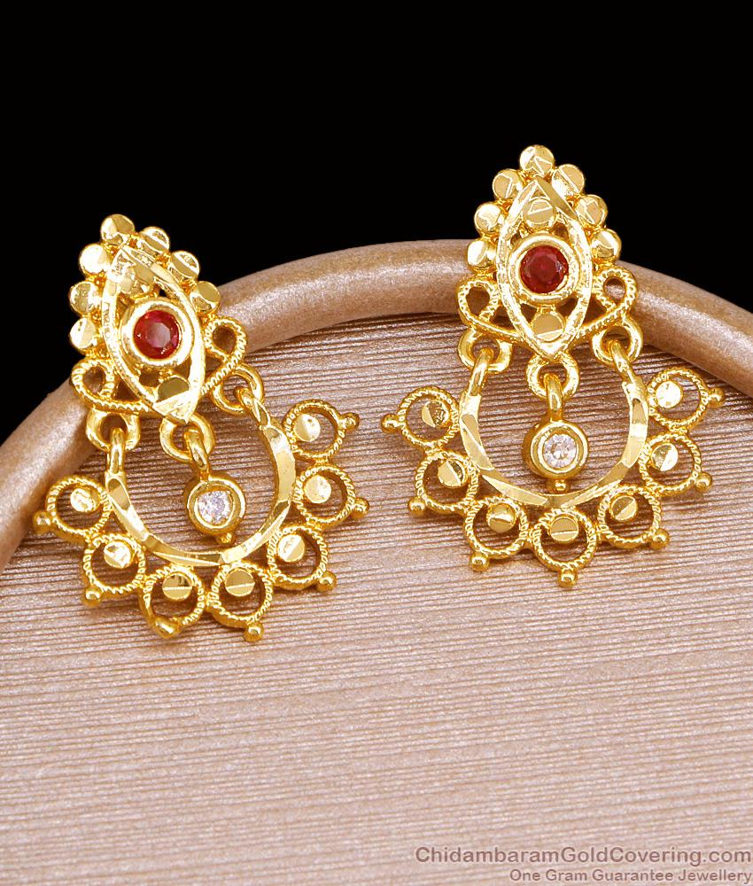 New Arrival Gold Imitation Earring Light Weight Stone Danglers ER5486