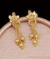 Beautiful Ruby Stone Floral Design Gold Dangler Earring Online ER5489