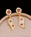 Full Ad Stone Gold Plated Earring Party Wear Design For Women ER5490