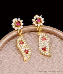 Full Ad Stone Gold Plated Earring Party Wear Design For Women ER5490