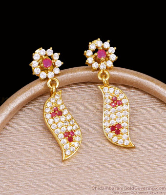 Full Ad Stone Gold Plated Earring Party Wear Design For Women ER5490
