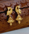Latest Peacock Design Micro Gold Plated Jhumkas For Wedding ER5492