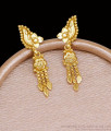 Stylish Two Gram Gold Floral Earring Design For Bridal Wear ER5496