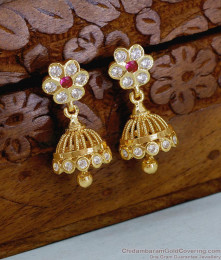 Traditional Impon Gold Polish Jhumki Earring Design Online ER5497