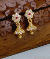 New Model Impon Small Jhumki Earring Ruby White Stone Design ER5509 New Model Impon Small Jhumki Earring Ruby White Stone Design ER5509
