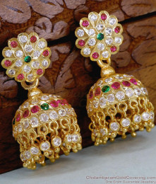 Exquisite Multi Color Stone Impon Big Jhumkas Bridal Earring Shop Online ER5513