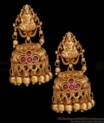 Premium Quality Antique Jhumki Lakshmi Design With Kemp Stone For Brides ER5524 Premium Quality Antique Jhumki Lakshmi Design With Kemp Stone For Brides ER5524