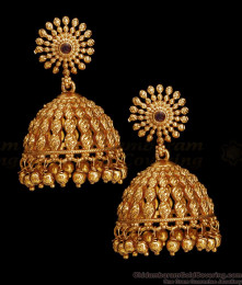 Light Weight Antique Jhumki Earring With Ruby Stone For Women ER5526
