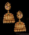 High Quality Temple Wear Antique Gold Jhumki Earring Peacock Design ER5527