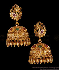 High Quality Temple Wear Antique Gold Jhumki Earring Peacock Design ER5527 High Quality Temple Wear Antique Gold Jhumki Earring Peacock Design ER5527