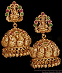 Majestic Lakshmi Peacock Design Antique Gold Jhumki With Stone ER5528 Majestic Lakshmi Peacock Design Antique Gold Jhumki With Stone ER5528