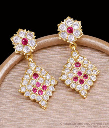 Original Impon Five Metal Stone Dangler Earring For Wedding ER5543
