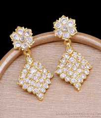 Elegant White Stone Long Dangler Earring 5 Metal Bridal Jewelry ER5544 Elegant White Stone Long Dangler Earring 5 Metal Bridal Jewelry ER5544