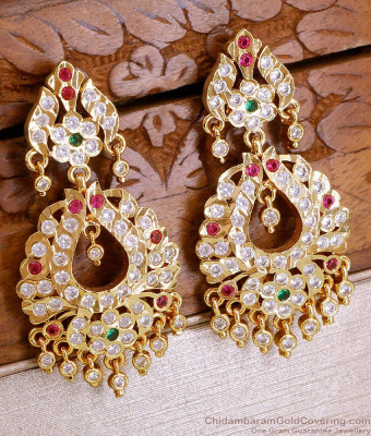 Grand Bridal Wear Impon Long Dangler Earring Five Metal Jewelry ER5546