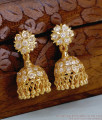 High Quality Impon Five Metal White Stone Jhumki Earring Shop Online ER5549