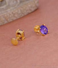 Beautiful Amethyst Stone Gold Imitation Stud Earring ER5553