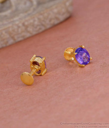 Beautiful Amethyst Stone Gold Imitation Stud Earring ER5553
