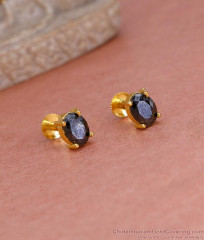 Evil Eye Black Stone Gold Plated Stud Earring Online ER5554