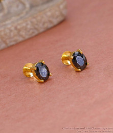 Evil Eye Black Stone Gold Plated Stud Earring Online ER5554