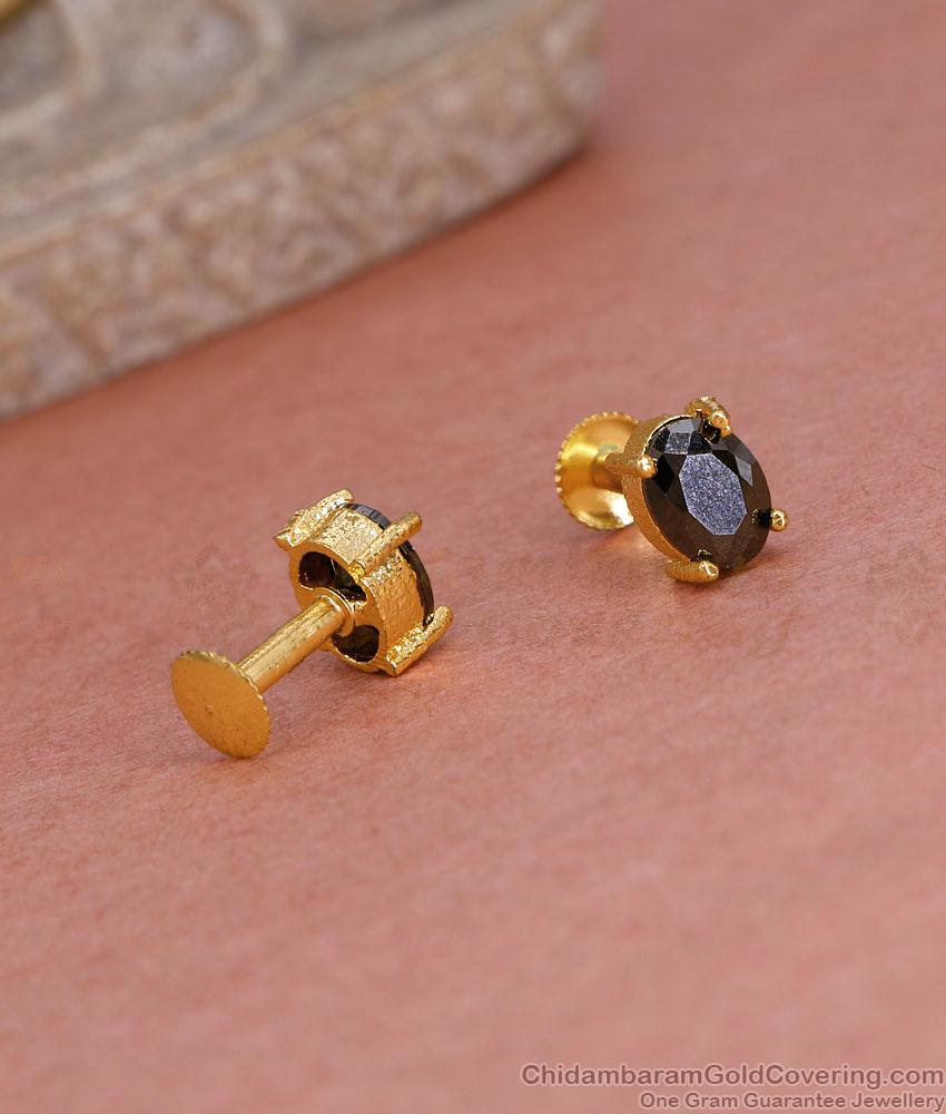 Evil Eye Black Stone Gold Plated Stud Earring Online ER5554