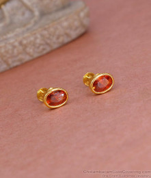 Daily Wear Ruby Stone Gold Imitation Stud Earring For Women ER5556