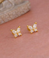Full White Stone Butterfly Gold Stud Earring For College Wear ER5558