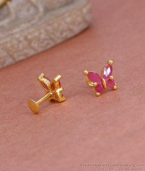 Regular Wear Ruby Stone Butterfly Stud Earring 1 Gram Gold Jewelry ER5559 Regular Wear Ruby Stone Butterfly Stud Earring 1 Gram Gold Jewelry ER5559