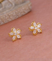 Latest Ad White Stone Floral Stud Earring At Affordable Price ER5560