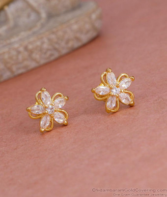 Latest Ad White Stone Floral Stud Earring At Affordable Price ER5560