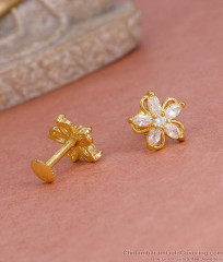 Latest Ad White Stone Floral Stud Earring At Affordable Price ER5560