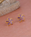 Trendy Flower Design Violet Stone Stud Premium Earring Collections ER5561