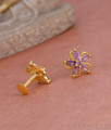 Trendy Flower Design Violet Stone Stud Premium Earring Collections ER5561