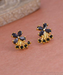 Traditional Black Stone Gold Imitation Stud Earring Shop Online ER5569