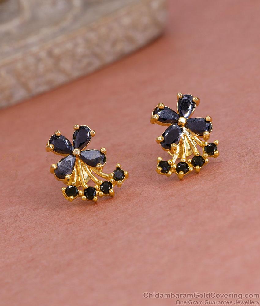 Traditional Black Stone Gold Imitation Stud Earring Shop Online ER5569