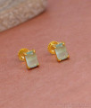 Single Blue Stone Gold Plated Stud Earring For College Girls ER5573 Single Blue Stone Gold Plated Stud Earring For College Girls ER5573
