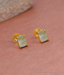 Single Blue Stone Gold Plated Stud Earring For College Girls ER5573