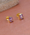 Stylish Amethyst Stone Gold Plated Stud Earring Shop Online ER5574