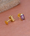 Stylish Amethyst Stone Gold Plated Stud Earring Shop Online ER5574