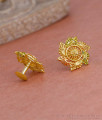 New Model Two Gram Gold Enamel Stud Earring Design Shop Online ER5577